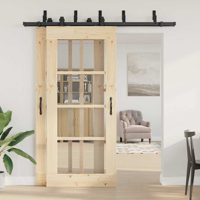 Set feronerie pentru uși glisante, negru, 200 cm, oțel - WALTI WALTI