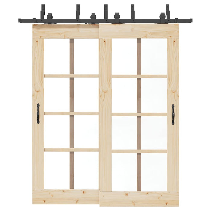 Set feronerie pentru uși glisante, negru, 200 cm, oțel - WALTI WALTI