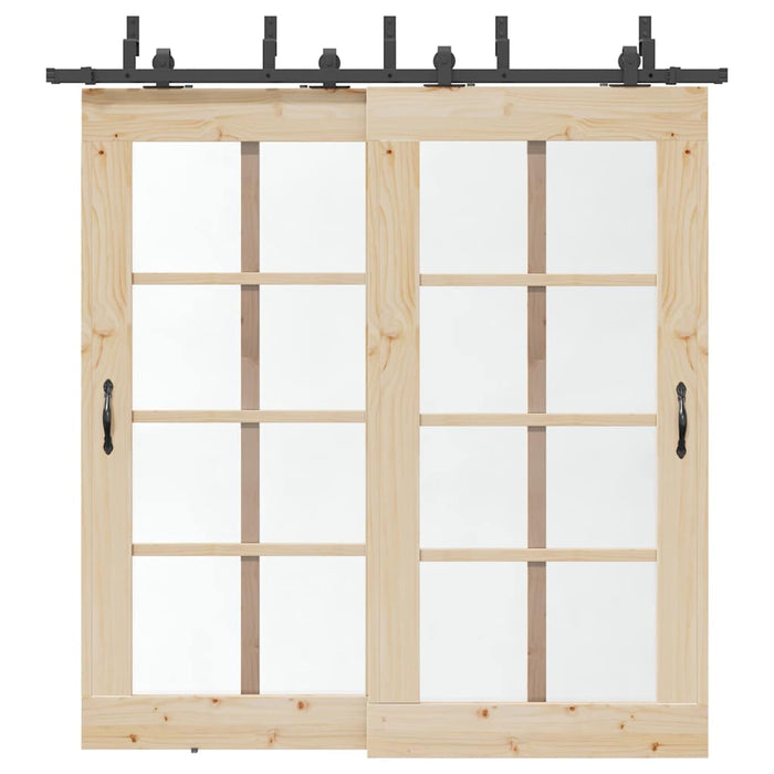 Set feronerie pentru uși glisante, negru, 213,5 cm, oțel - WALTI WALTI