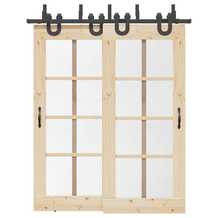 Set feronerie pentru ușă glisantă, negru, 183 cm, oțel - WALTI WALTI