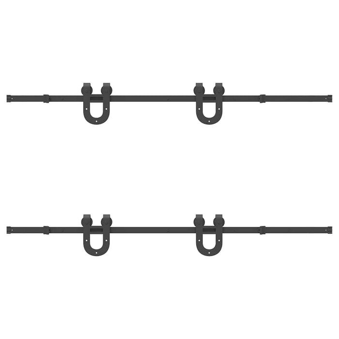 Set feronerie pentru uși glisante, negru, 200 cm, oțel - WALTI WALTI