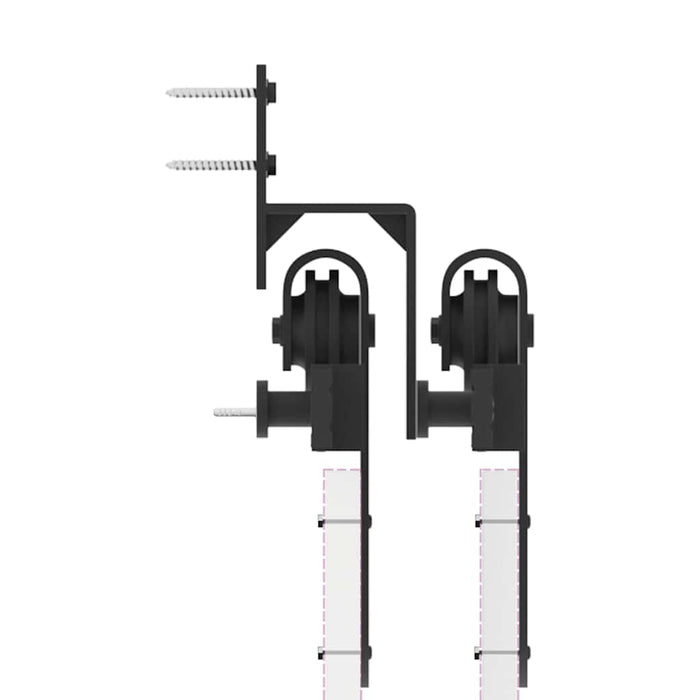 Set feronerie pentru uși glisante, negru, 200 cm, oțel - WALTI WALTI
