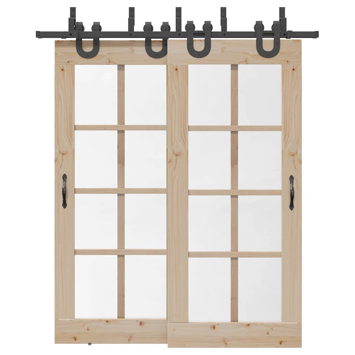 Set feronerie pentru uși glisante, negru, 200 cm, oțel - WALTI WALTI