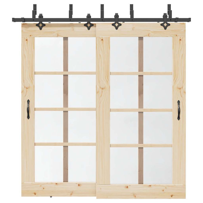Set feronerie pentru uși glisante, negru, 213,5 cm, oțel - WALTI WALTI