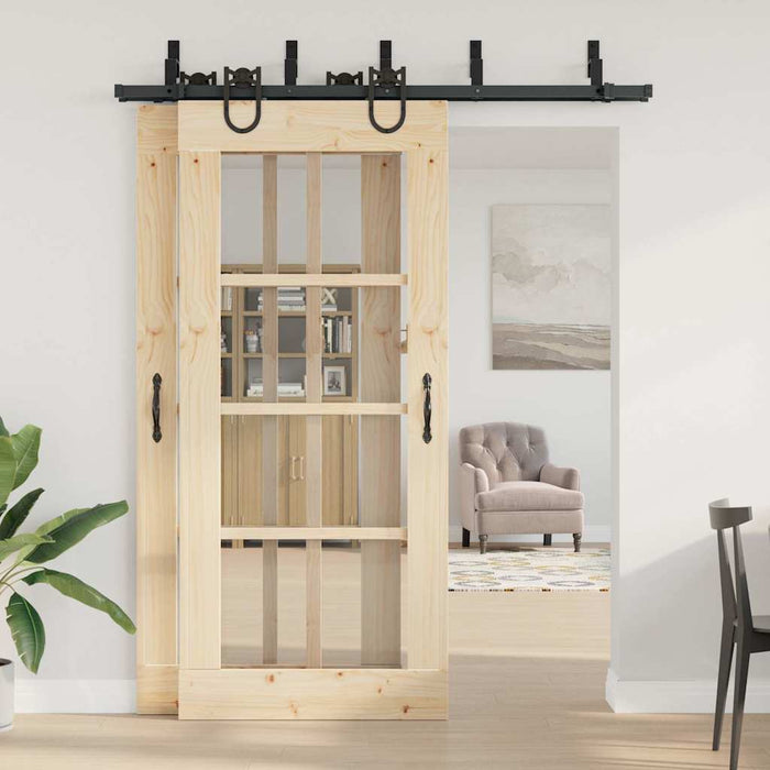 Set feronerie pentru ușă glisantă, negru, 183 cm, oțel WALTI
