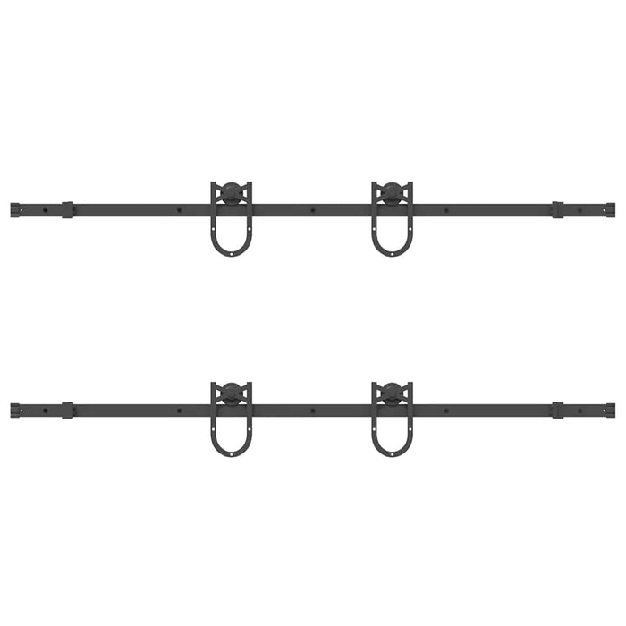 Set feronerie pentru ușă glisantă, negru, 183 cm, oțel WALTI