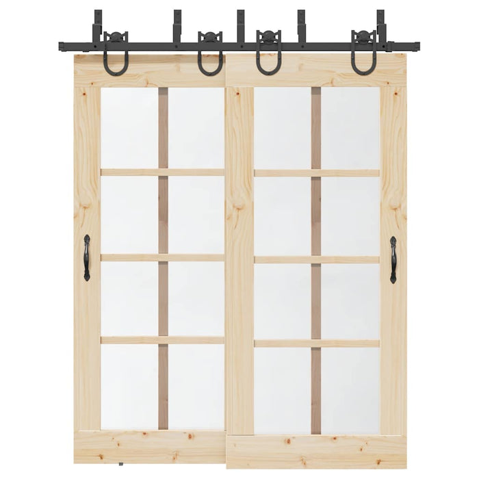 Set feronerie pentru ușă glisantă, negru, 183 cm, oțel WALTI
