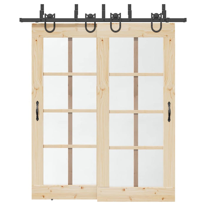 Set feronerie pentru uși glisante, negru, 200 cm, oțel - WALTI WALTI