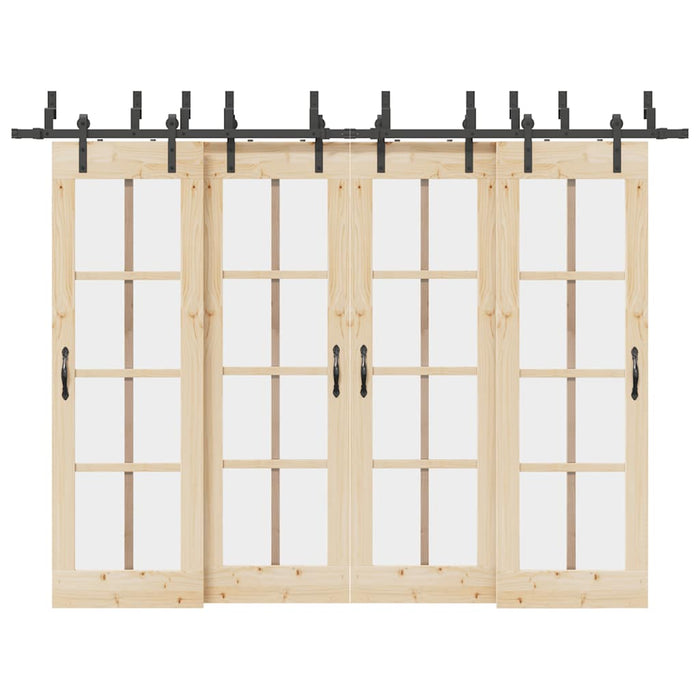 Set feronerie pentru uși glisante, negru, 305 cm, oțel - WALTI WALTI