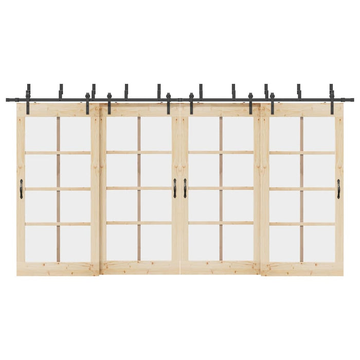 Set feronerie pentru uși glisante, negru, 427 cm, oțel - WALTI WALTI