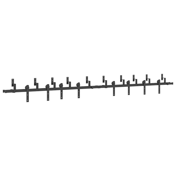 Set feronerie pentru uși glisante, negru, 366 cm, oțel WALTI