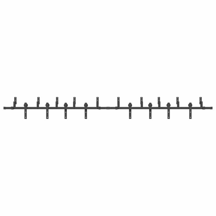 Set feronerie pentru uși glisante, negru, 366 cm, oțel WALTI