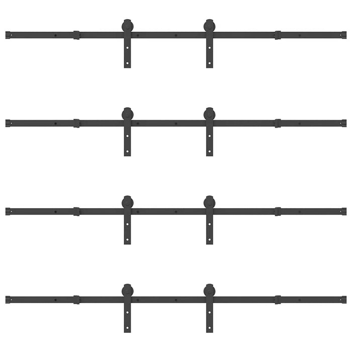 Set feronerie pentru uși glisante, negru, 366 cm, oțel WALTI