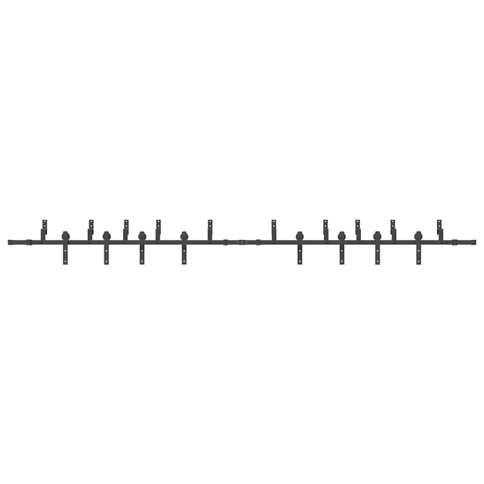 Set feronerie pentru uși glisante, negru, 400 cm, oțel WALTI