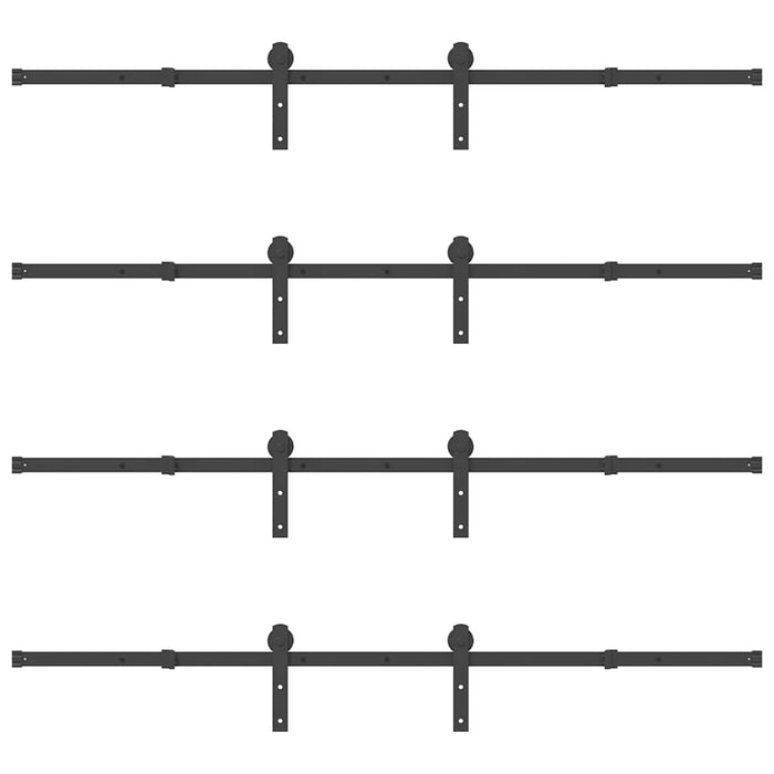 Set feronerie pentru uși glisante, negru, 400 cm, oțel WALTI