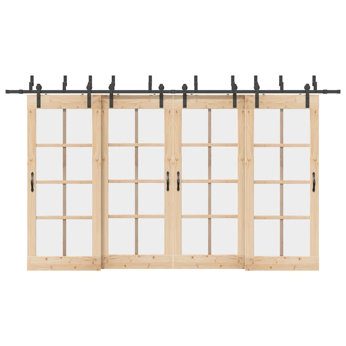 Set feronerie pentru uși glisante, negru, 400 cm, oțel WALTI