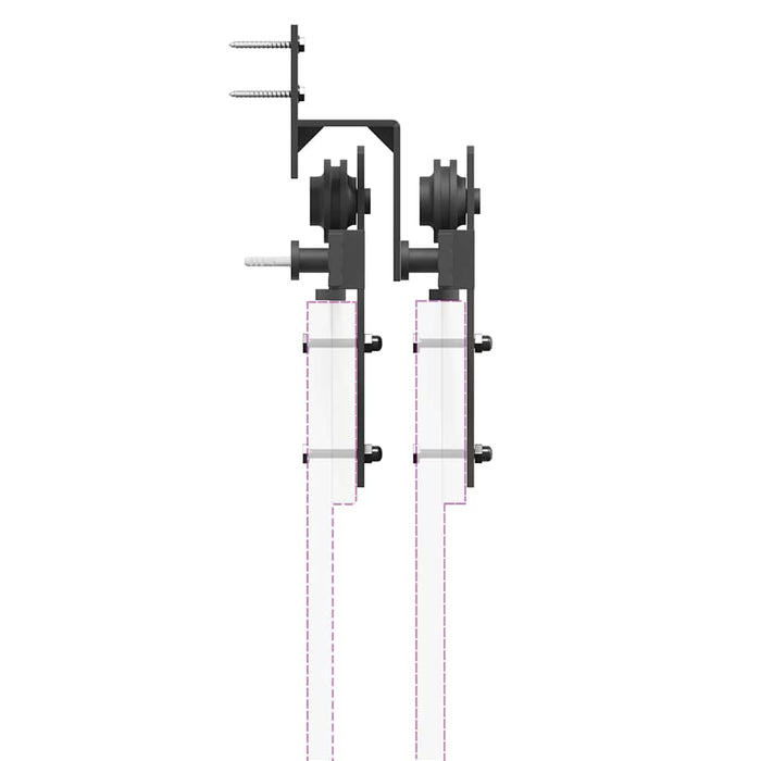 Set feronerie pentru uși glisante, negru, 305 cm, oțel - WALTI WALTI