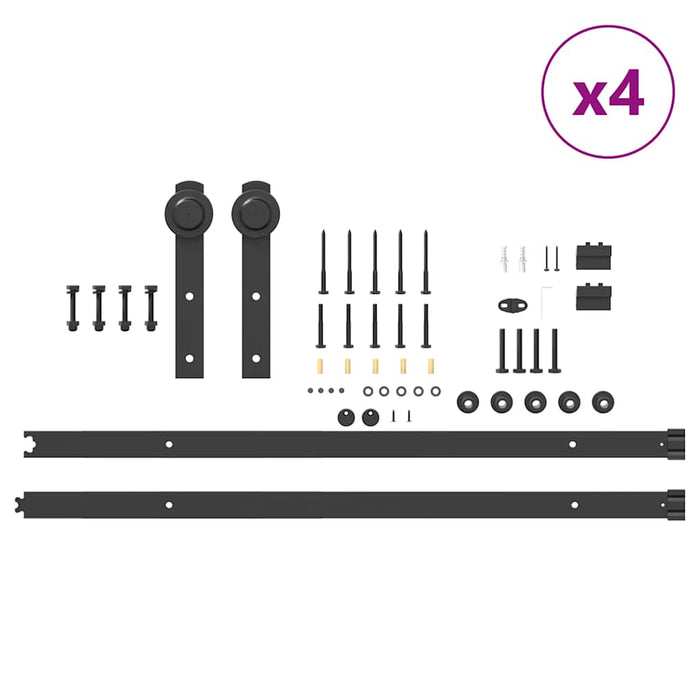 Set feronerie pentru uși glisante, negru, 427 cm, oțel - WALTI WALTI
