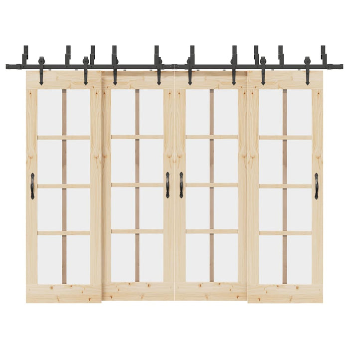Set feronerie pentru uși glisante, negru, 305 cm, oțel - WALTI WALTI