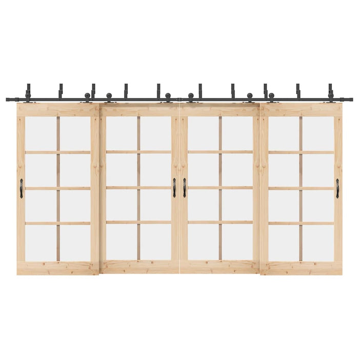 Set feronerie pentru uși glisante, negru, 427 cm, oțel - WALTI WALTI