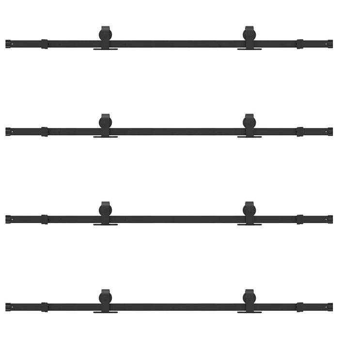 Set feronerie pentru uși glisante, negru, 366 cm, oțel WALTI