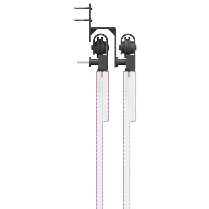 Set feronerie pentru uși glisante, negru, 366 cm, oțel WALTI