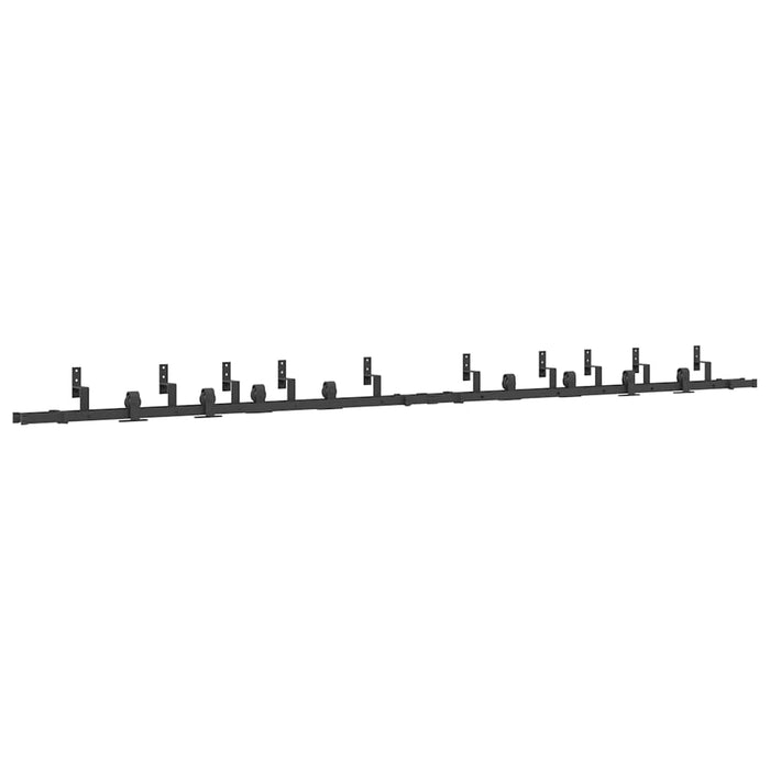 Set feronerie pentru uși glisante, negru, 400 cm, oțel WALTI