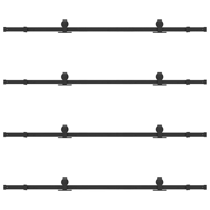 Set feronerie pentru uși glisante, negru, 400 cm, oțel WALTI