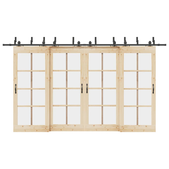 Set feronerie pentru uși glisante, negru, 400 cm, oțel WALTI