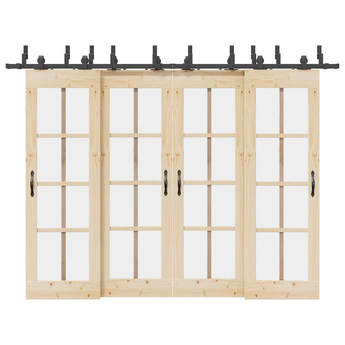 Set feronerie pentru uși glisante, negru, 305 cm, oțel - WALTI WALTI