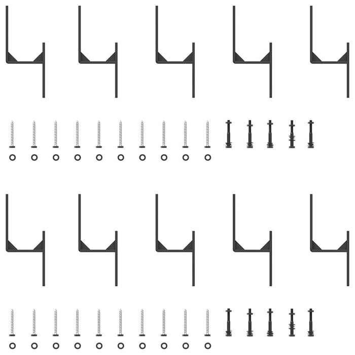 Set feronerie pentru uși glisante, negru, 427 cm, oțel - WALTI WALTI