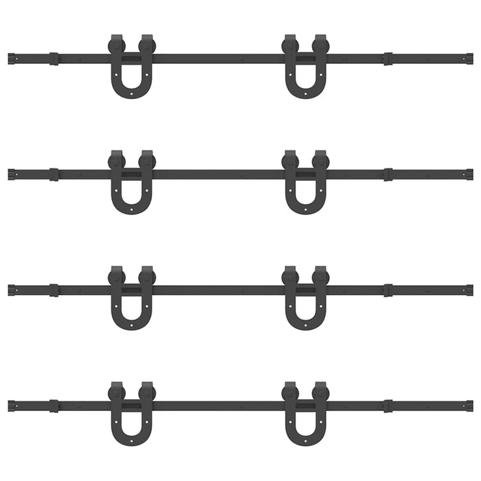 Set feronerie pentru uși glisante, negru, 366 cm, oțel WALTI