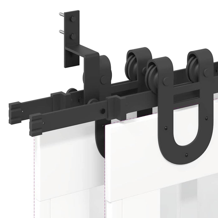 Set feronerie pentru uși glisante, negru, 366 cm, oțel WALTI