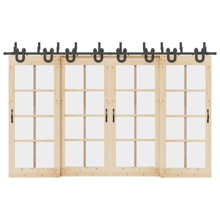 Set feronerie pentru uși glisante, negru, 366 cm, oțel WALTI