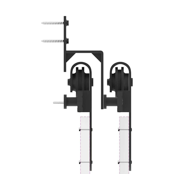 Set feronerie pentru uși glisante, negru, 400 cm, oțel WALTI