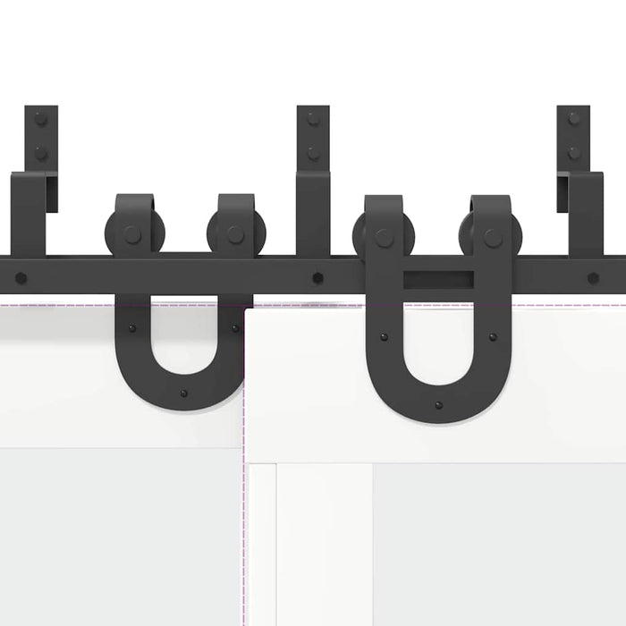 Set feronerie pentru uși glisante, negru, 400 cm, oțel WALTI