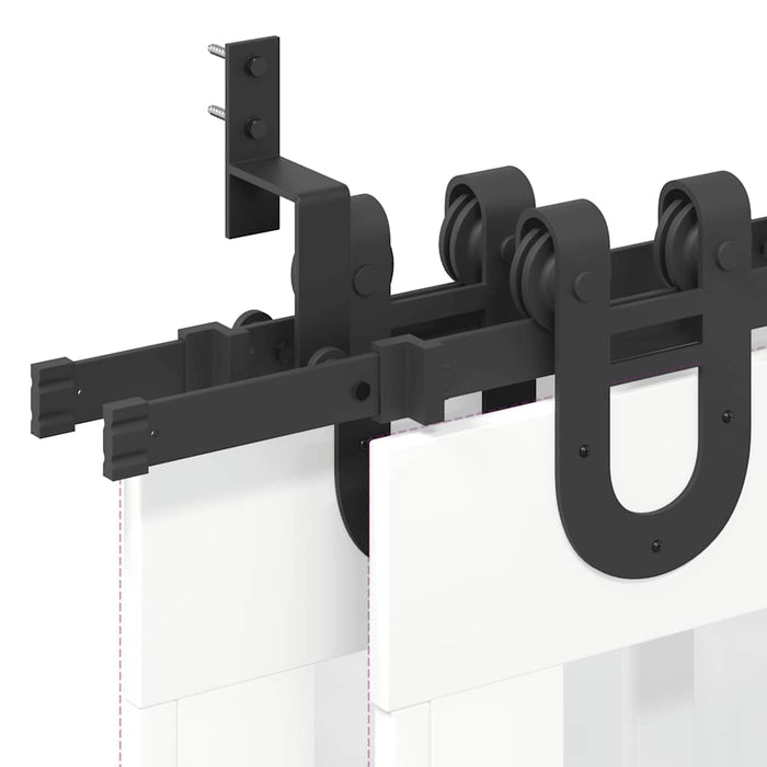 Set feronerie pentru uși glisante, negru, 400 cm, oțel WALTI