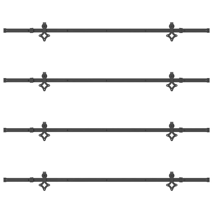 Set feronerie pentru uși glisante, negru, 427 cm, oțel - WALTI WALTI