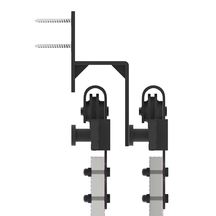 Set feronerie pentru uși glisante, negru, 427 cm, oțel - WALTI WALTI