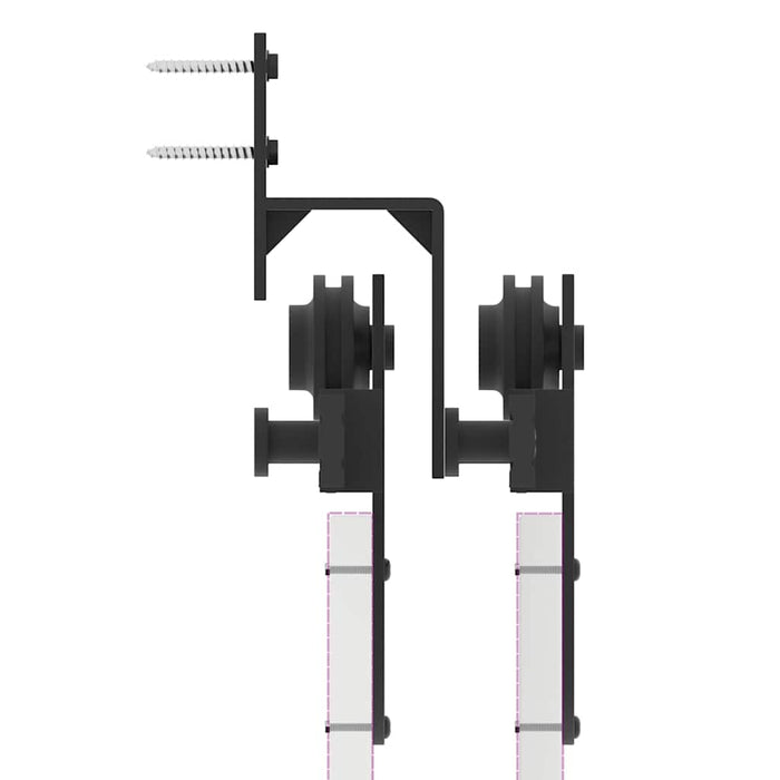 Set feronerie pentru uși glisante, negru, 366 cm, oțel - WALTI WALTI