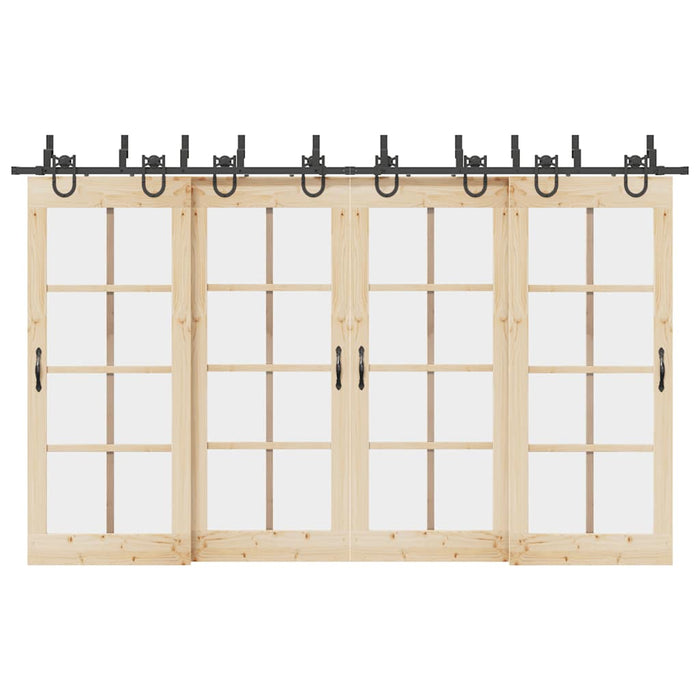 Set feronerie pentru uși glisante, negru, 366 cm, oțel - WALTI WALTI