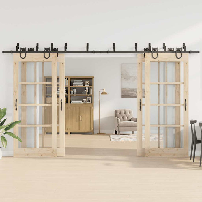 Set feronerie pentru uși glisante, negru, 400 cm, oțel - WALTI WALTI
