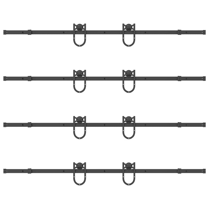 Set feronerie pentru uși glisante, negru, 400 cm, oțel - WALTI WALTI