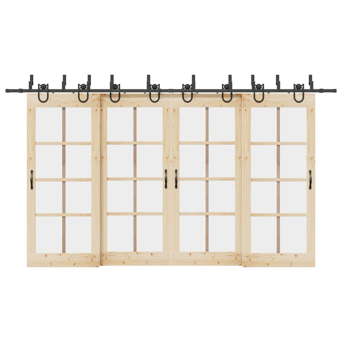 Set feronerie pentru uși glisante, negru, 400 cm, oțel - WALTI WALTI