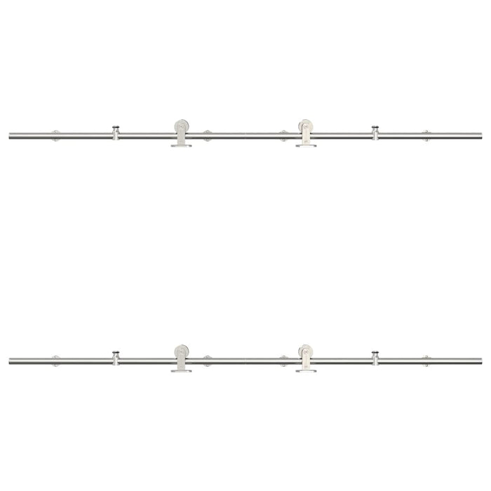 Set piese pentru ușă glisantă, argintiu, 183 cm oțel inoxidabil - WALTI WALTI