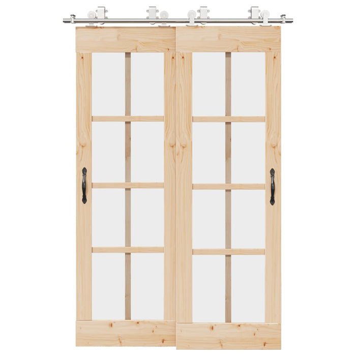 Set piese pentru ușă glisantă, argintiu, 183 cm oțel inoxidabil - WALTI WALTI