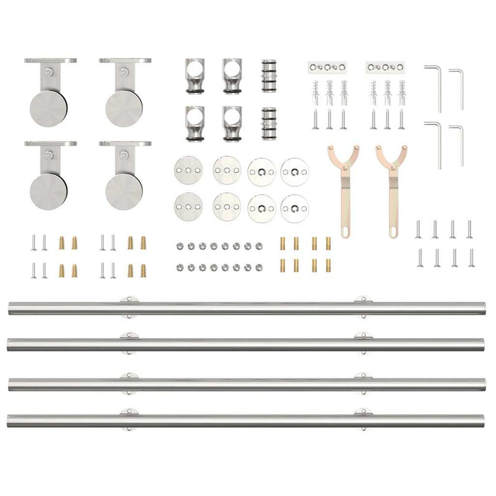 Set piese pentru ușă glisantă, argintiu, 200 cm oțel inoxidabil - WALTI WALTI