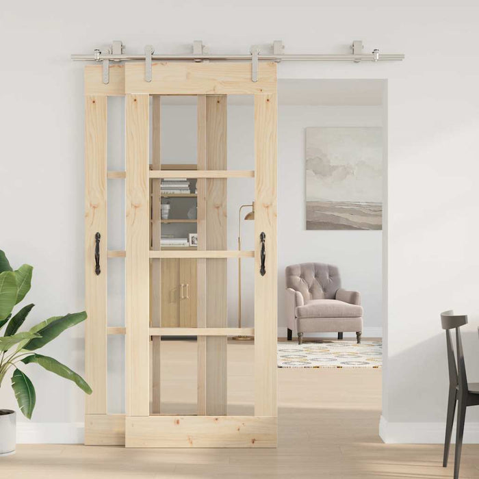 Set piese pentru ușă glisantă, argintiu, 183 cm oțel inoxidabil - WALTI WALTI