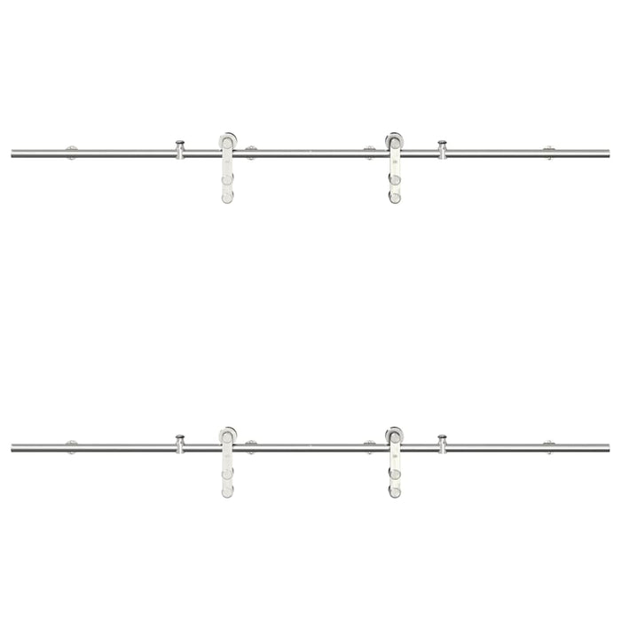 Set piese pentru ușă glisantă, argintiu, 183 cm oțel inoxidabil - WALTI WALTI