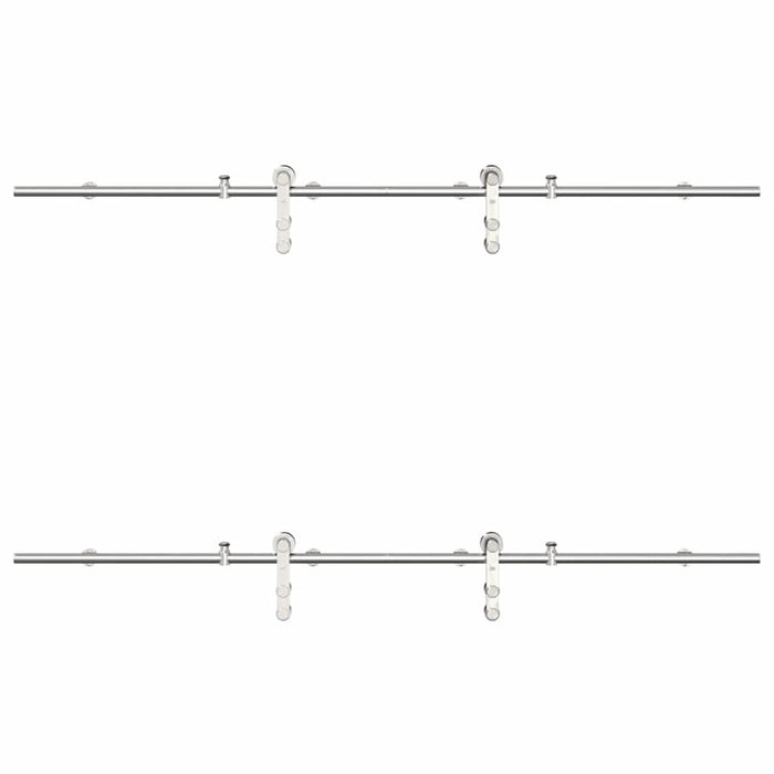Set piese pentru ușă glisantă, argintiu, 200 cm oțel inoxidabil - WALTI WALTI
